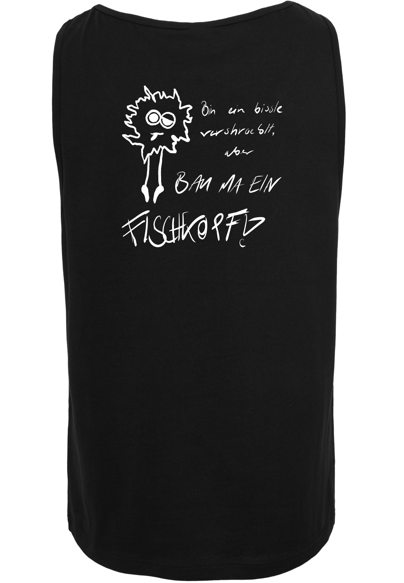 Fischkopf Tanktop Unisex Schwarz