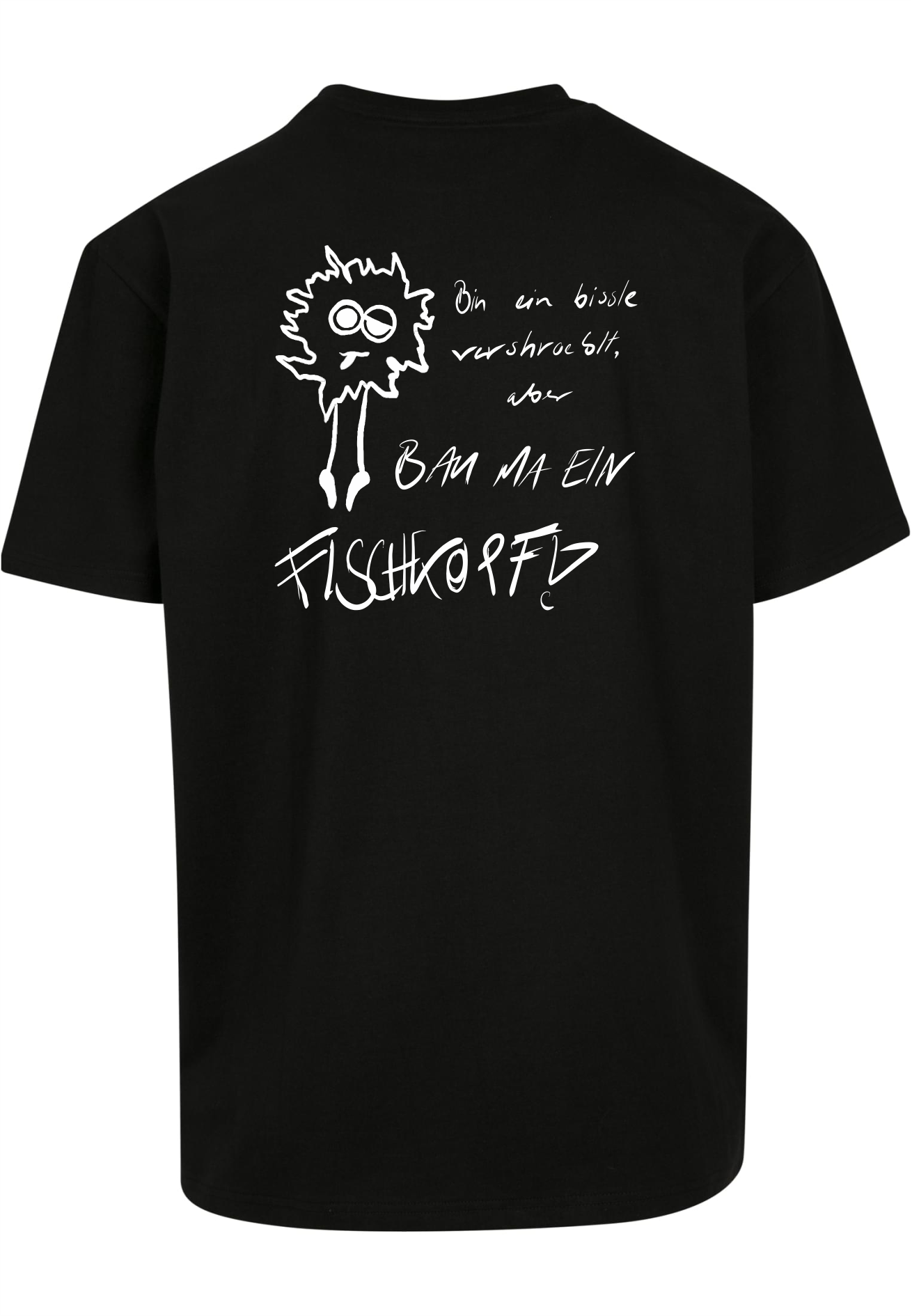 Fischkopf Oversize T-Shirt Unisex Schwarz